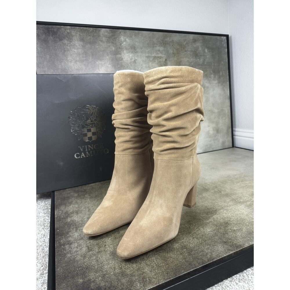 Vince Camuto VC-Skylar Oyster Suede Boots 11M 0304VC3230 NIB